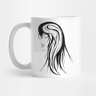 Young woman's face with eyes closed Mug